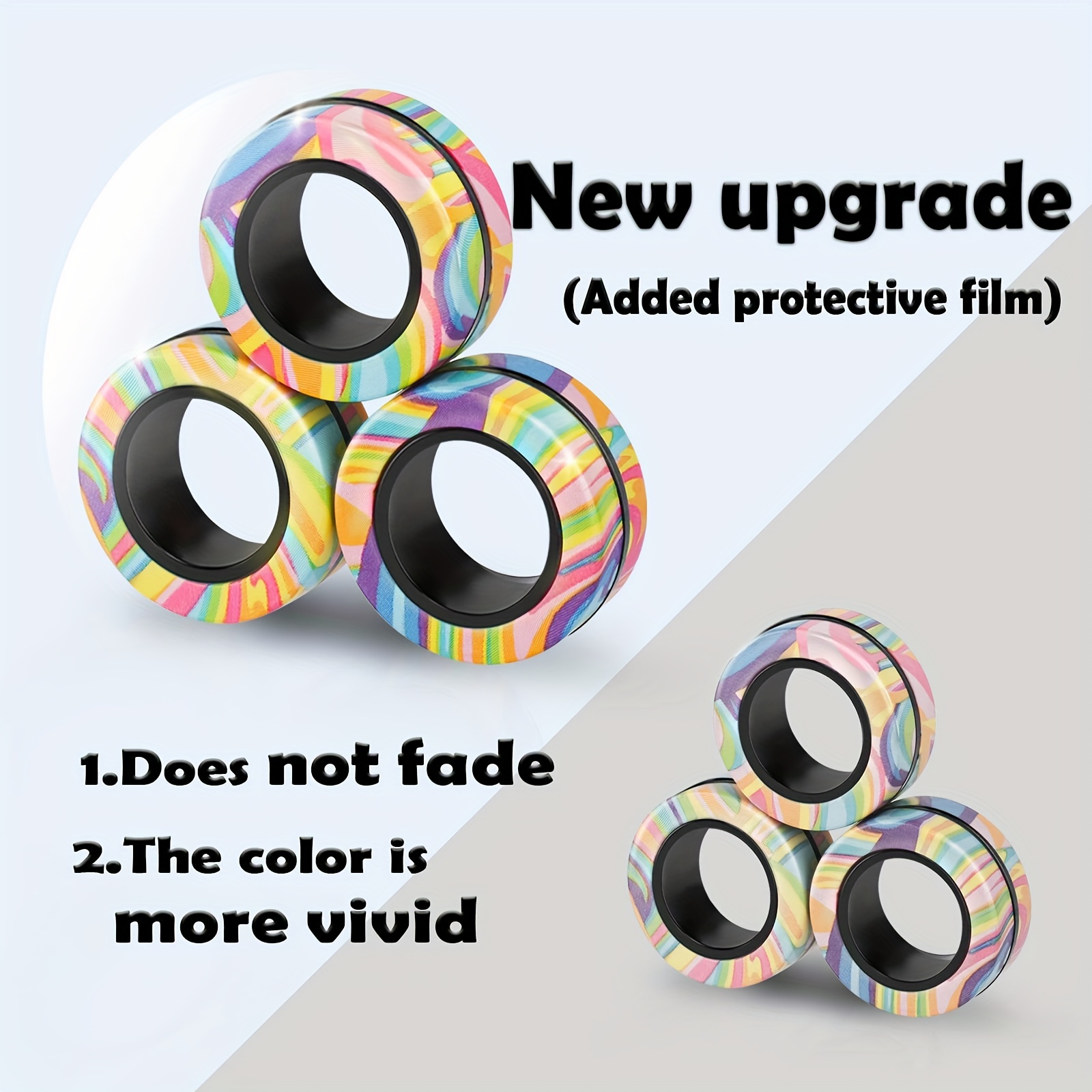Magnetic Rings Fidget Toy Set, Idea Anxiety Magnetic Fidget Toys Adult  Fidget Spinner Rings For Relief, Finger Fidget Toys - Gifts