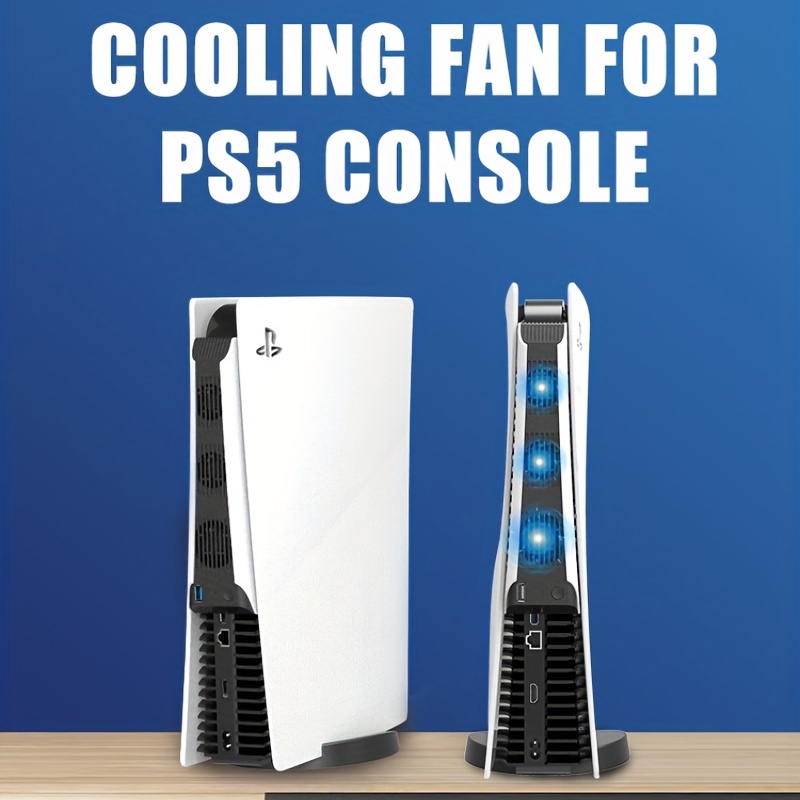  PS5 Wall Mount Kit with 3-level Cooling Fan and Dual Charging  Station, PS5 Shelf Mount Compatible with Playstation 5 Disc & Digital, PS5  Cooling Station for PS5 Accessories with Headset Holder 