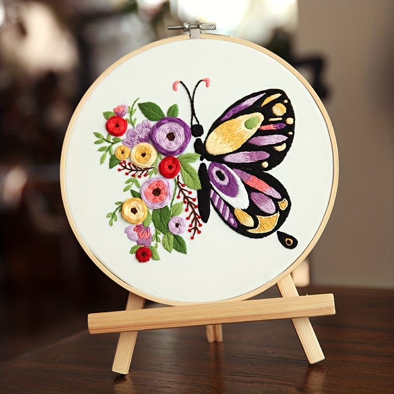 Anidaroel 3 Sets Butterfly Embroidery Kit for Beginners Adults