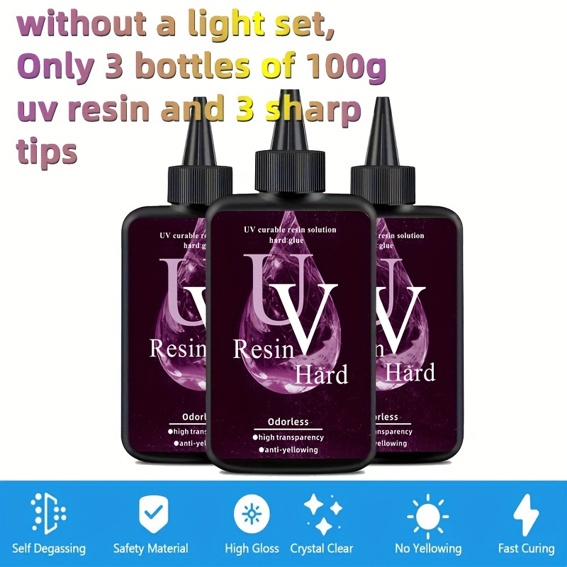 3.53oz/7.05oz/10.58oz Clear UV Resin Kit, Fast Curing, Non Yellowing, Low  Odor For Jewelry Making