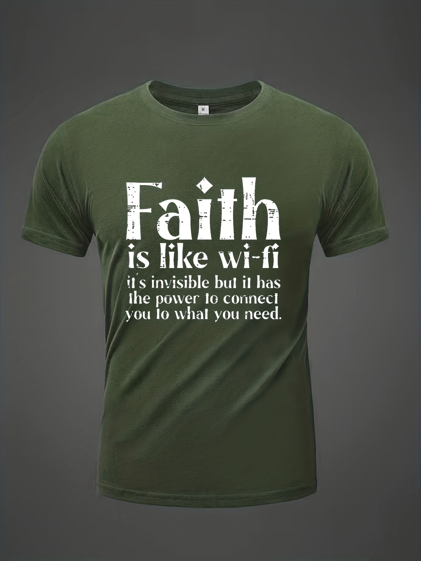 Funny Faith Slogan T-Shirt Graphic Tee Men's Summer Clothes Outfits - Free Shipping
