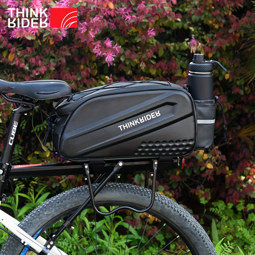 ThinkRider 3.7gal Bicycle Rear Hunch Bag - Hard Shell, Anti-Splash  Material, Rain Cover Included