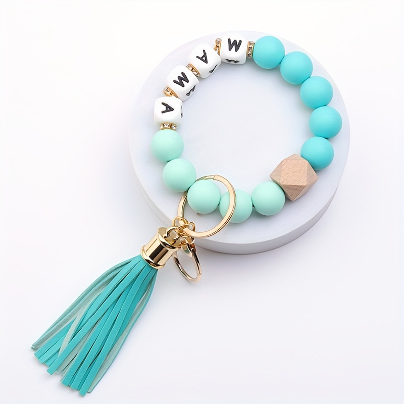 Edible Grade Silicone Beads Hand String Bangle Keychain - Temu