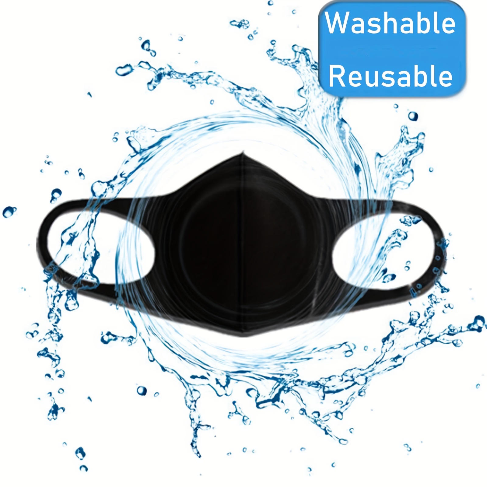 Solid Reusable Mask, Breathable Sunscreen Face Mask