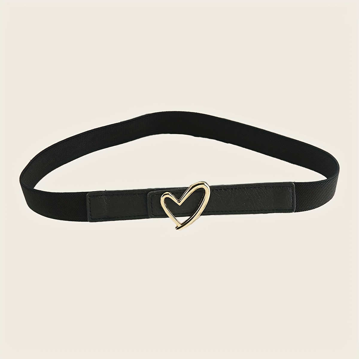 Trendy Heart Buckle Elastic Belt Simple Vintage Waistband - Temu