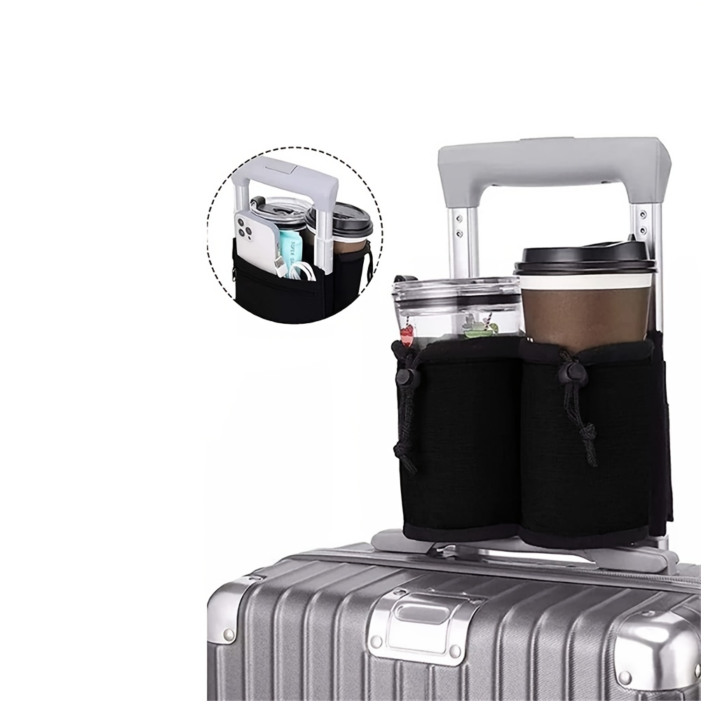 1pc Oxford Cloth Luggage Cup Organizer Drink Cup Bag Travel Trolley  Handrail Portable Cup Holder Free Hand Suitcase Drinks Beverage Caddy  Universal Luggage Cup Holder Gifts For Travelers Flight Attendants