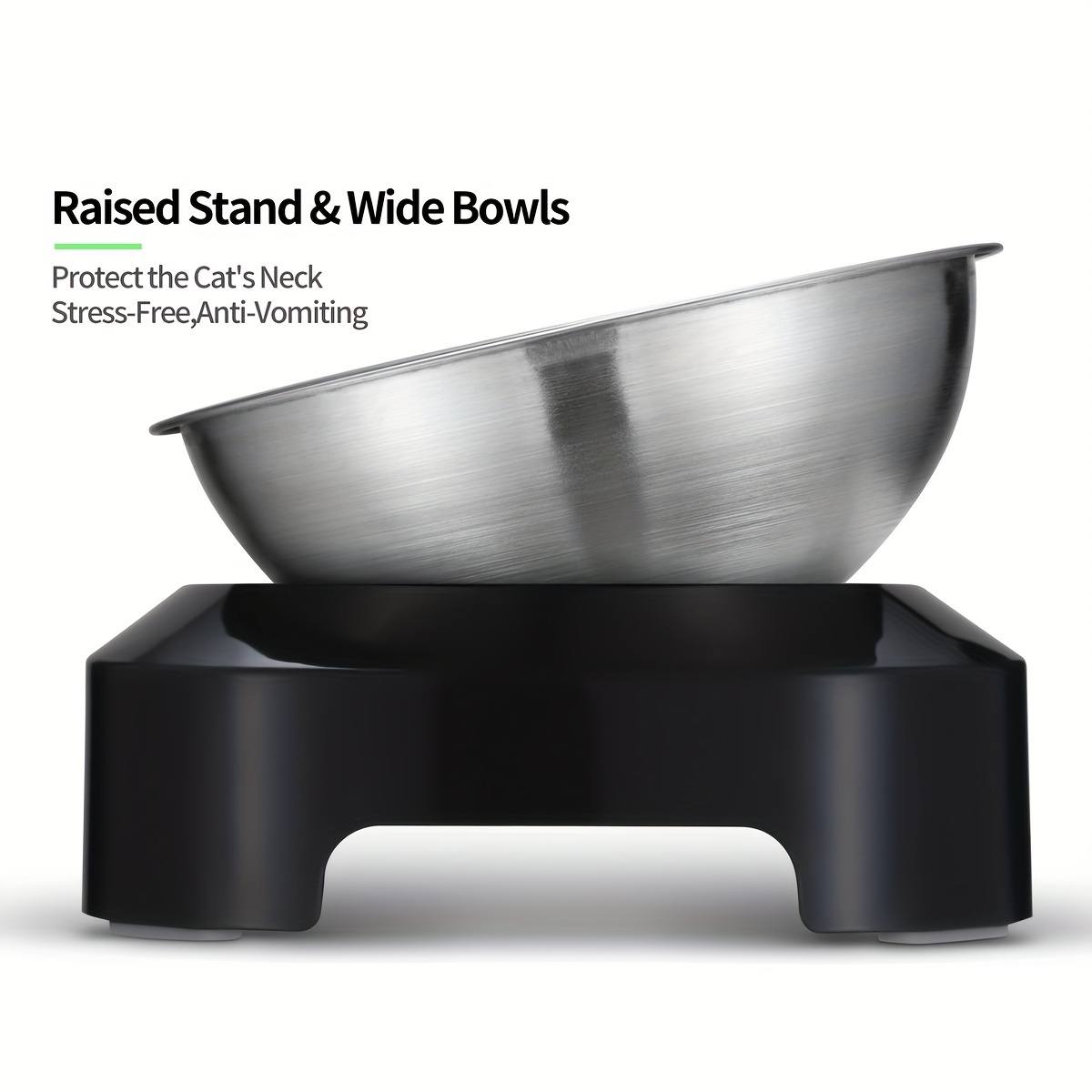 Stainless Steel Elevated Angled Cat Bowl