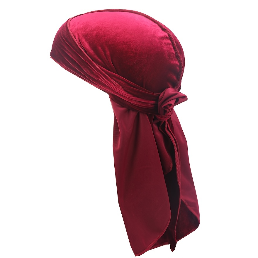 Velvet Durag / Du-rag / Do-rag / Bandana Unisex Dark Red -  Israel