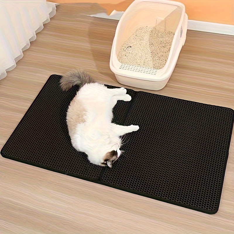 Cat Litter Mat, Double Layer Cat Litter Trapping Mat, Waterproof Pet Cat  Litter Box Mat With Non-slip Backing - Temu