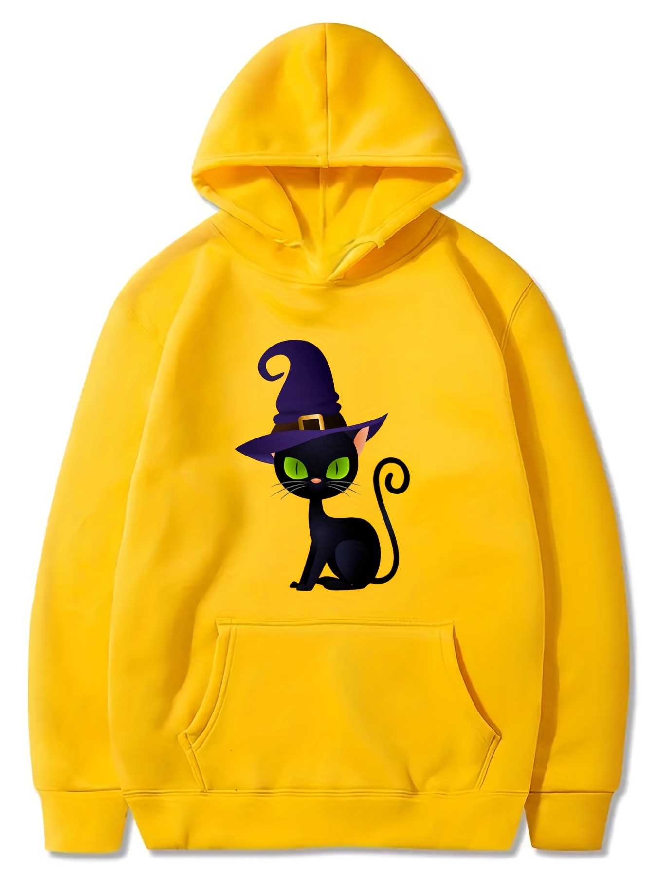 Kitten Witch Hat Hoodie Girls Halloween Top Kids Gift