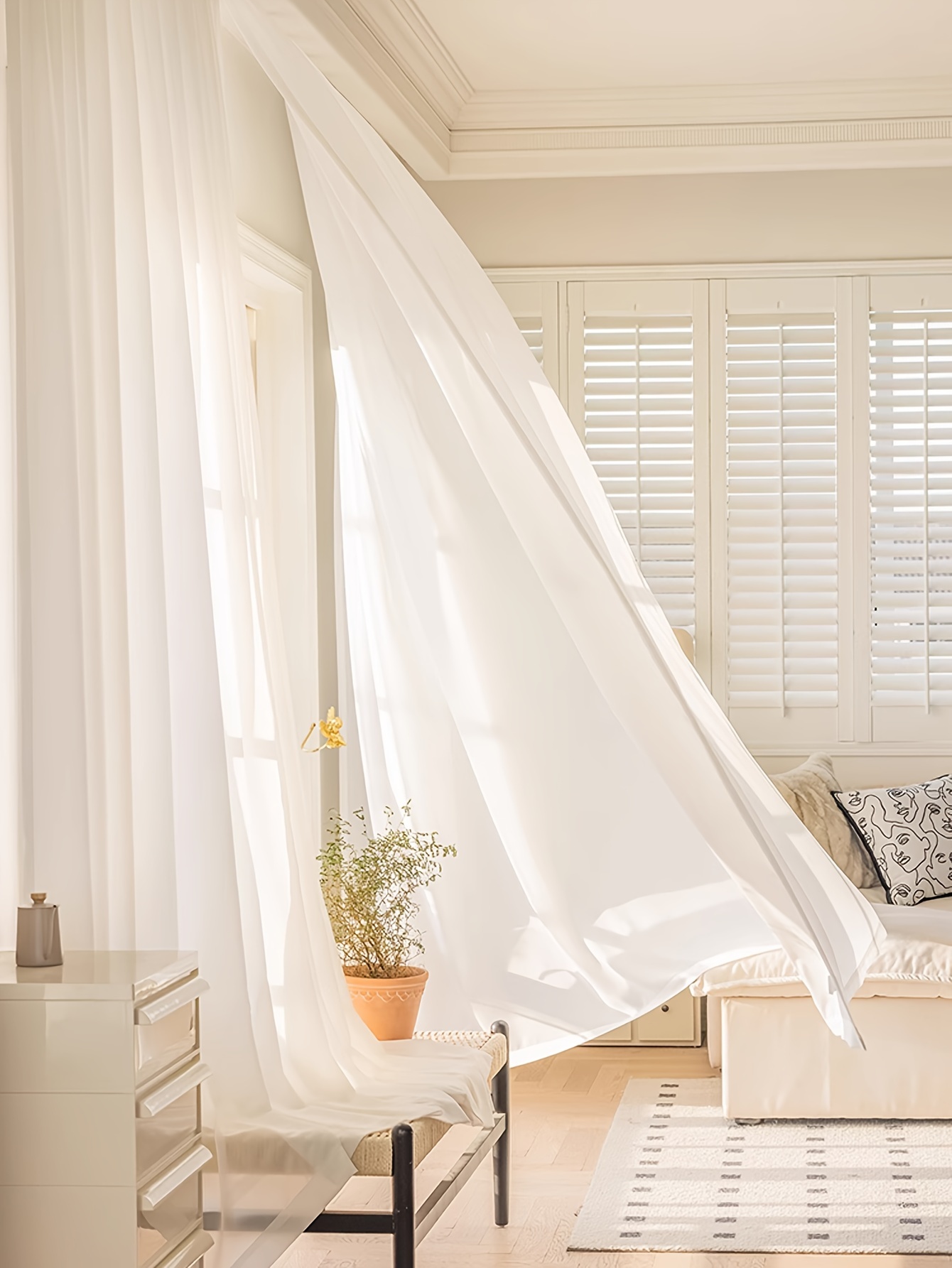 Acquista Tende a filo, tulle a filamento europeo in soggiorno, camera da  letto, camera dei bambini, cucina, balcone, per finestre, divisorio in fili  300x280 cm ALBO