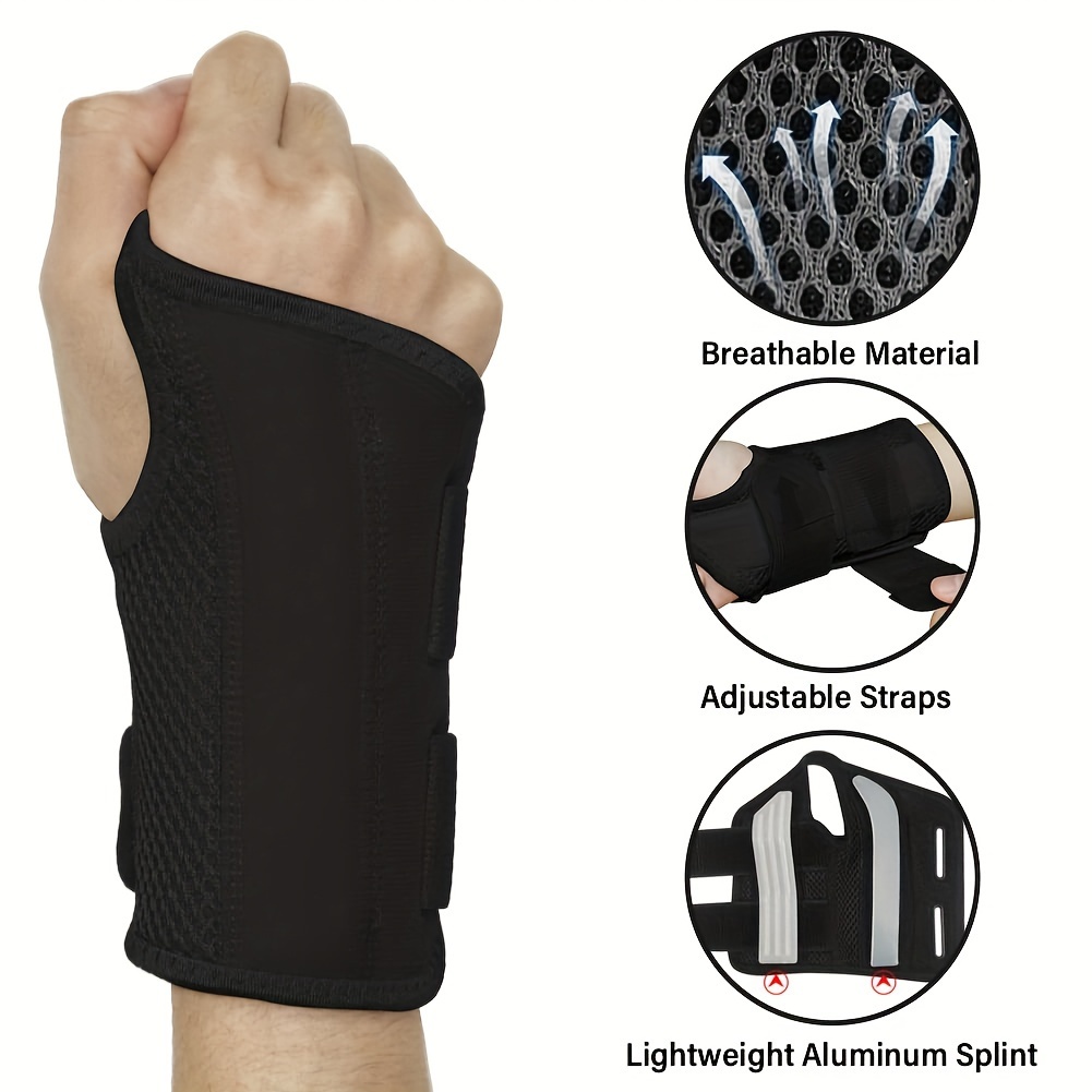 NuCamper Wrist Brace Carpal Tunnel Right Left Hand for Men Women Pain  Relief, Night Wrist Sleep Supports Splints Arm Stabilizer with Compression  Sleeve Adjustable Straps,for Tendonitis Arthritis Right Hand-Gray  Small/Mediu…