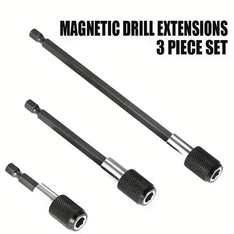Magnetic Drill Bit Extensions - 1/4 Hex Shank Quick Release