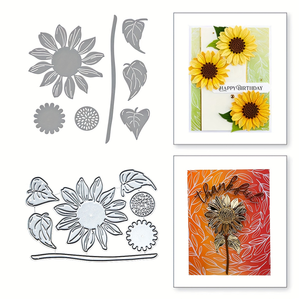 

1pc Sunflower Cutting Die, Metal Die Cut, Embossing Stencil For Card Making Diy Craft Scrapbooking Eid Al-adha Mubarak