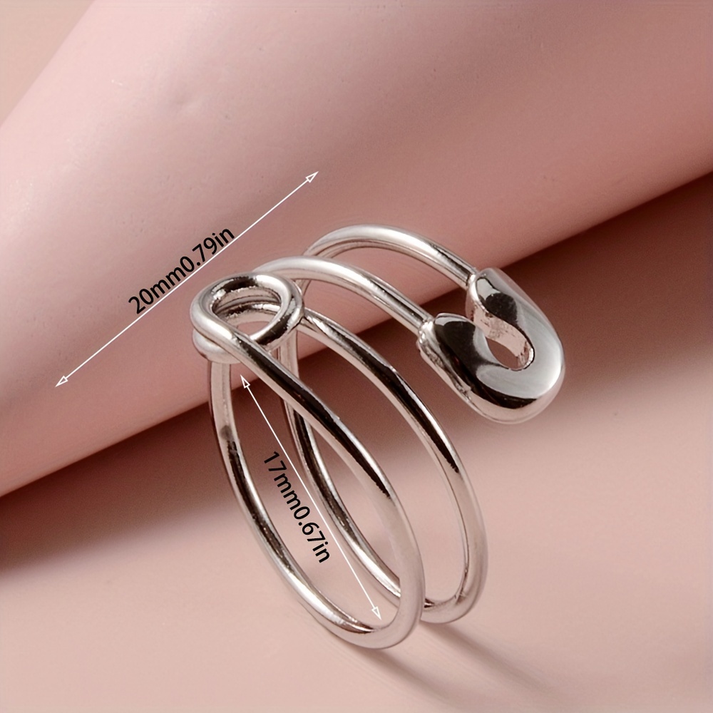 Stainless Steel Adjustable Pin-shaped Ring for Daily Outfits