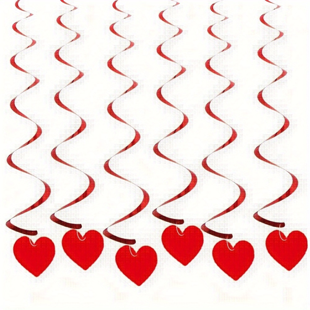 6pcs, Valentinstag Dekoration Liebe Spirale Hängedekoration