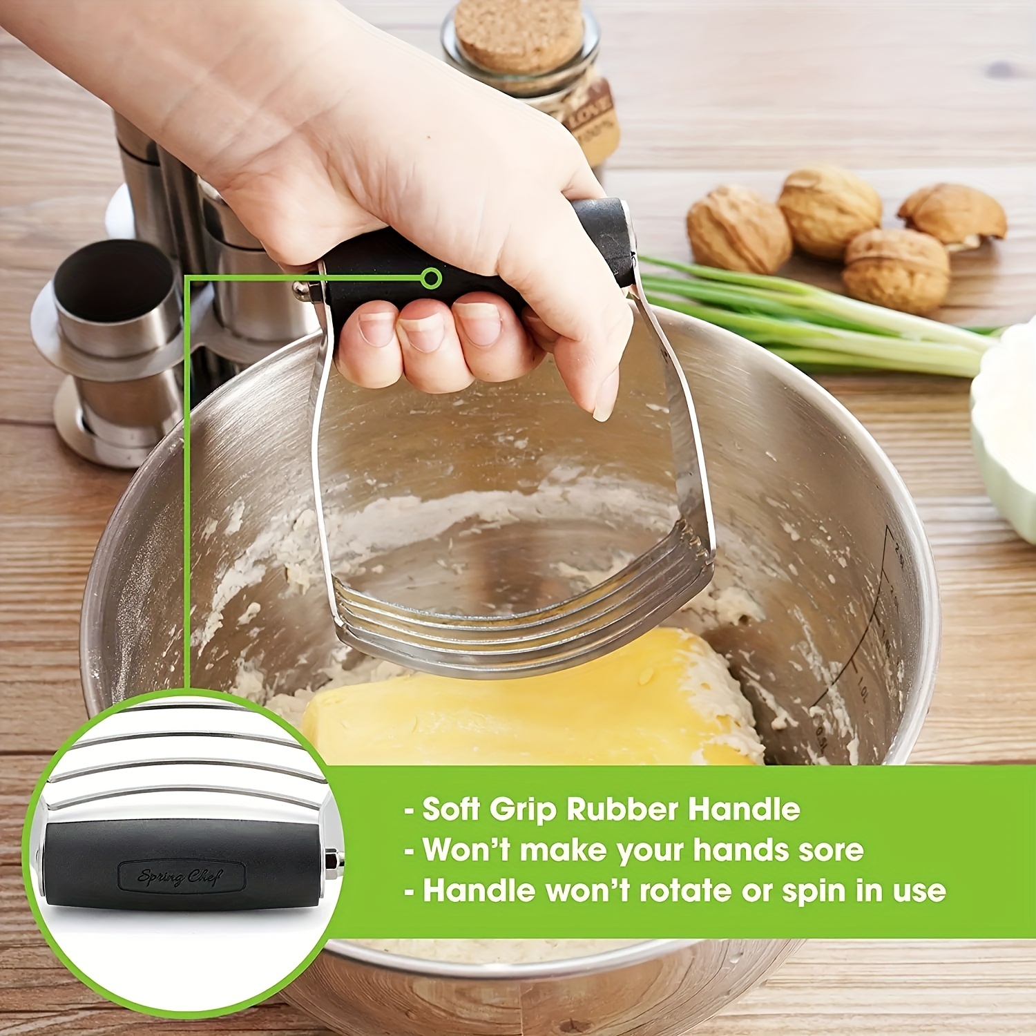 Professional Stainless Steel Dough Blender - Perfect For Pastry And Baking  - Heavy Duty Blades For Effortless Mixing And Cutting - Essential Kitchen  Tool - Temu