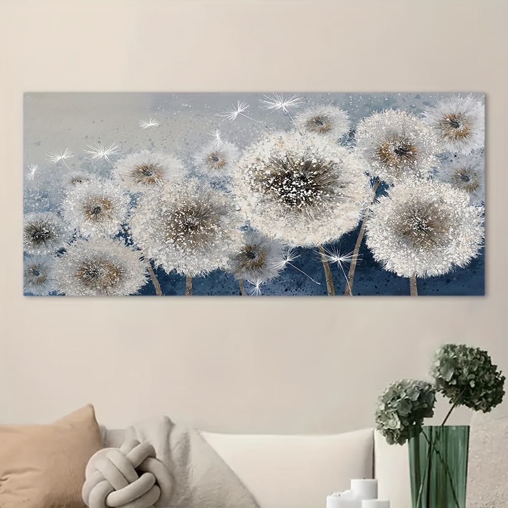 Dandelion Wall Art Canvas Prints Poster Blue Floral Artwork Decor for  Living Room Bedroom (Set of 2 Unframed, 16x20 inches)