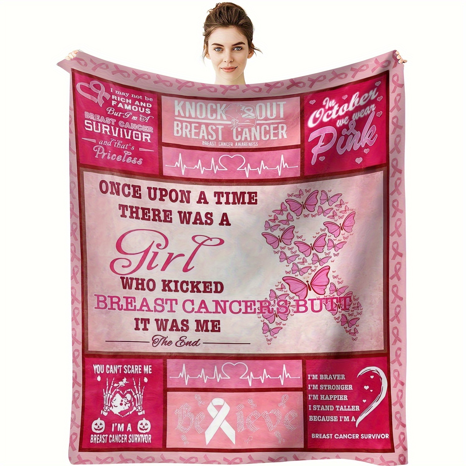  Inspirational Breast Cancer Makeup Bag Breast Cancer Awareness  Breast Cancer Survivor Cancer Gifts for Woman Cancer Care Gifts Get Well  Gifts for Women after Surgery Friend Chemo Patients Female Her 