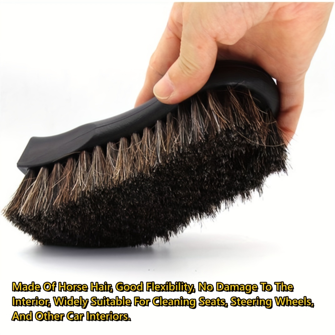 Horsehair Leather Cleaning Brush Genuine Horsehair Detailing Brush Car  Interior Detailing Tools For Car Cleaning And Washing