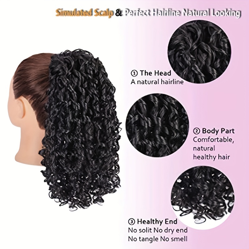 Curly Drawstring Ponytail for Women Synthetic Hair