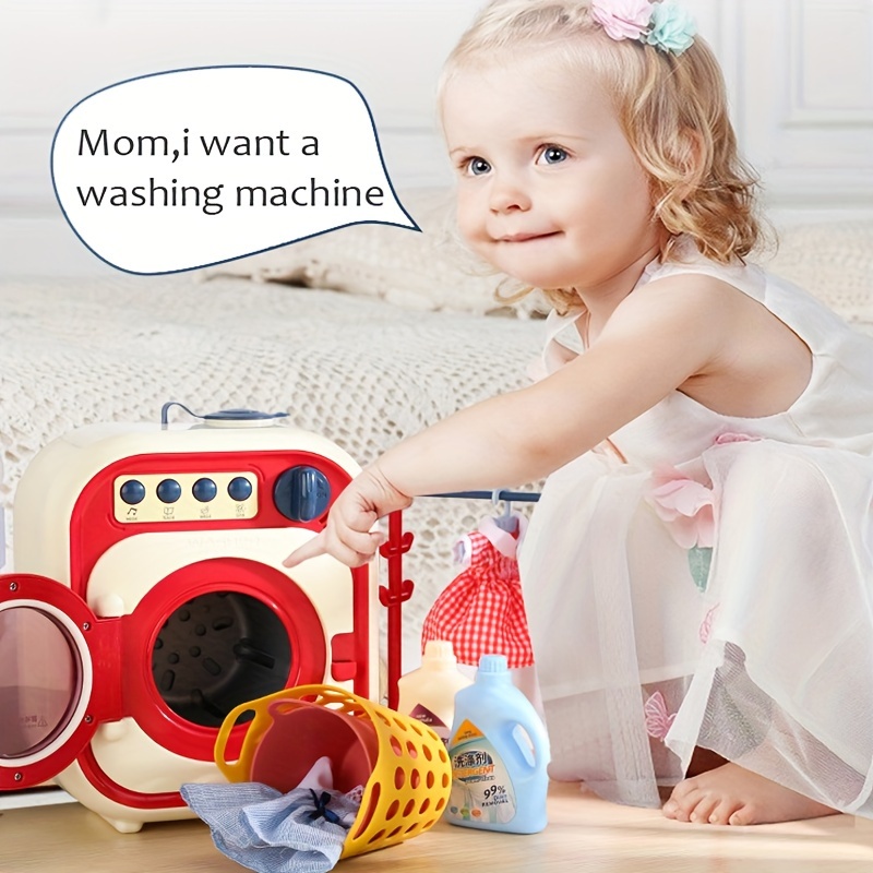  BRIGPICIOUS Juego de lavadora de juguetes para niños, juego de  lavadora y secadora de juguetes para niños, mini lavadora de juguete  (albaricoque) : Juguetes y Juegos
