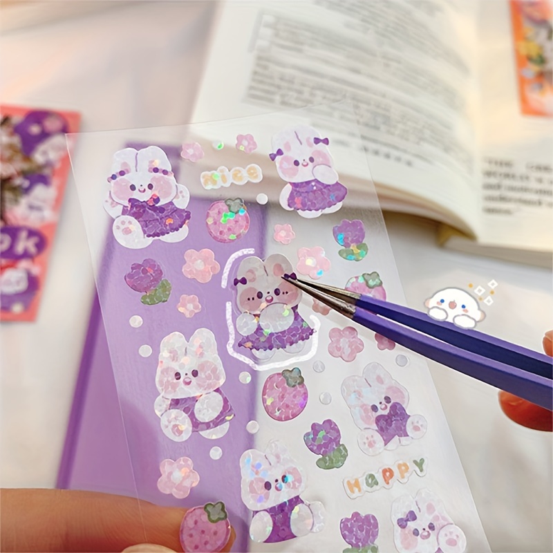 100 Sheets Glitter Cute Girl Cartoon Paper Stickers For Bullet