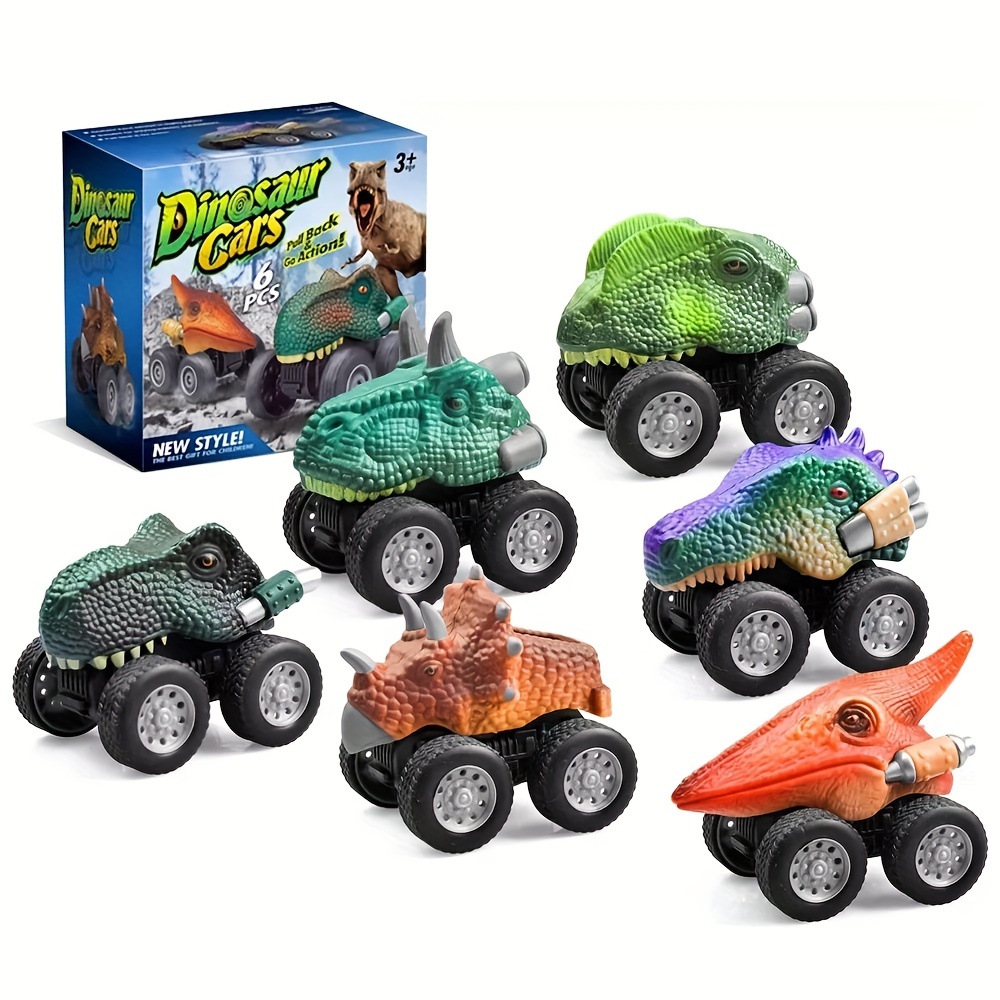 Monster Trucks - 2 Dinosaur Trucks + 2 Toy Dinosaurs