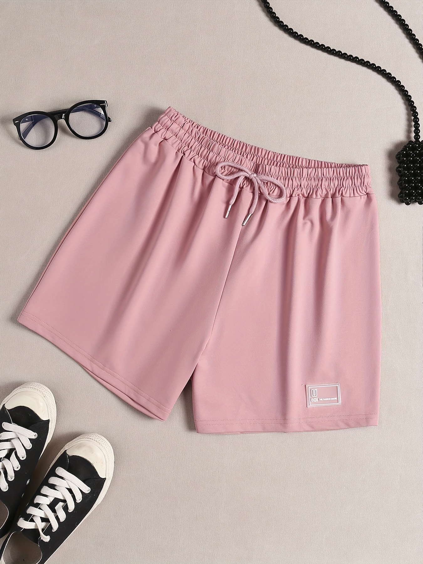 Comfy Drawstring Sleep Bottoms Elastic Waistband Women's Shorts