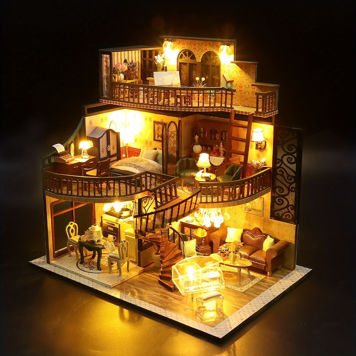 DIY MINI Doll House Miniature DIY Dollhouse With Furnitures Wooden House  Waiting Time Toys For Children Birthday Gift C007