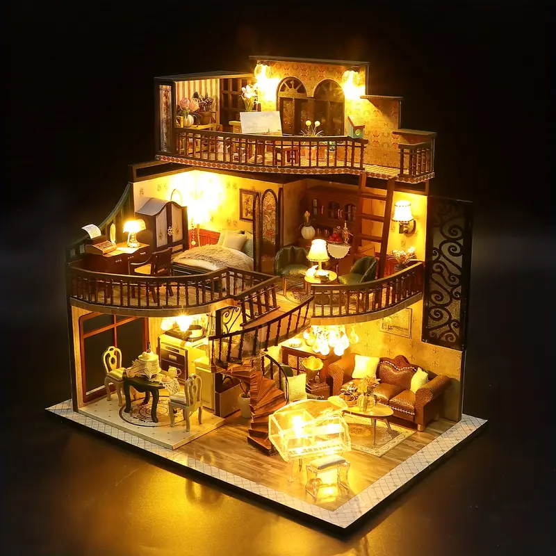 Mini Doll House Kit 3d Three dimensional Puzzle Diy Handmade - Temu