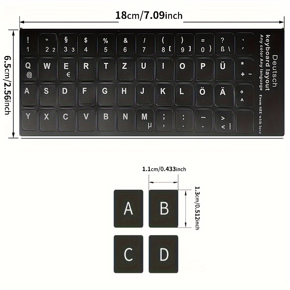 Sticker Autocollant AZERTY NOIR pour Touches de Clavier d'Ordinateur  Portable