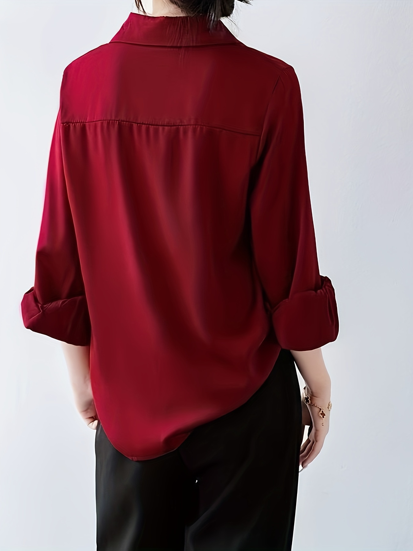 Dark red 2025 shirt womens