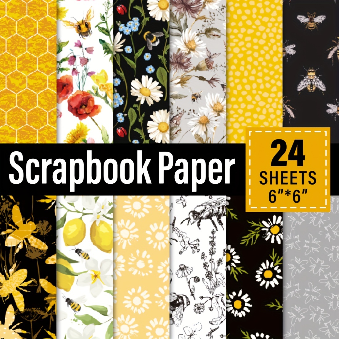 Scrapbook Paper 24 Sheets Craft Scrapbooking Paper Pad 6x6 Floral
