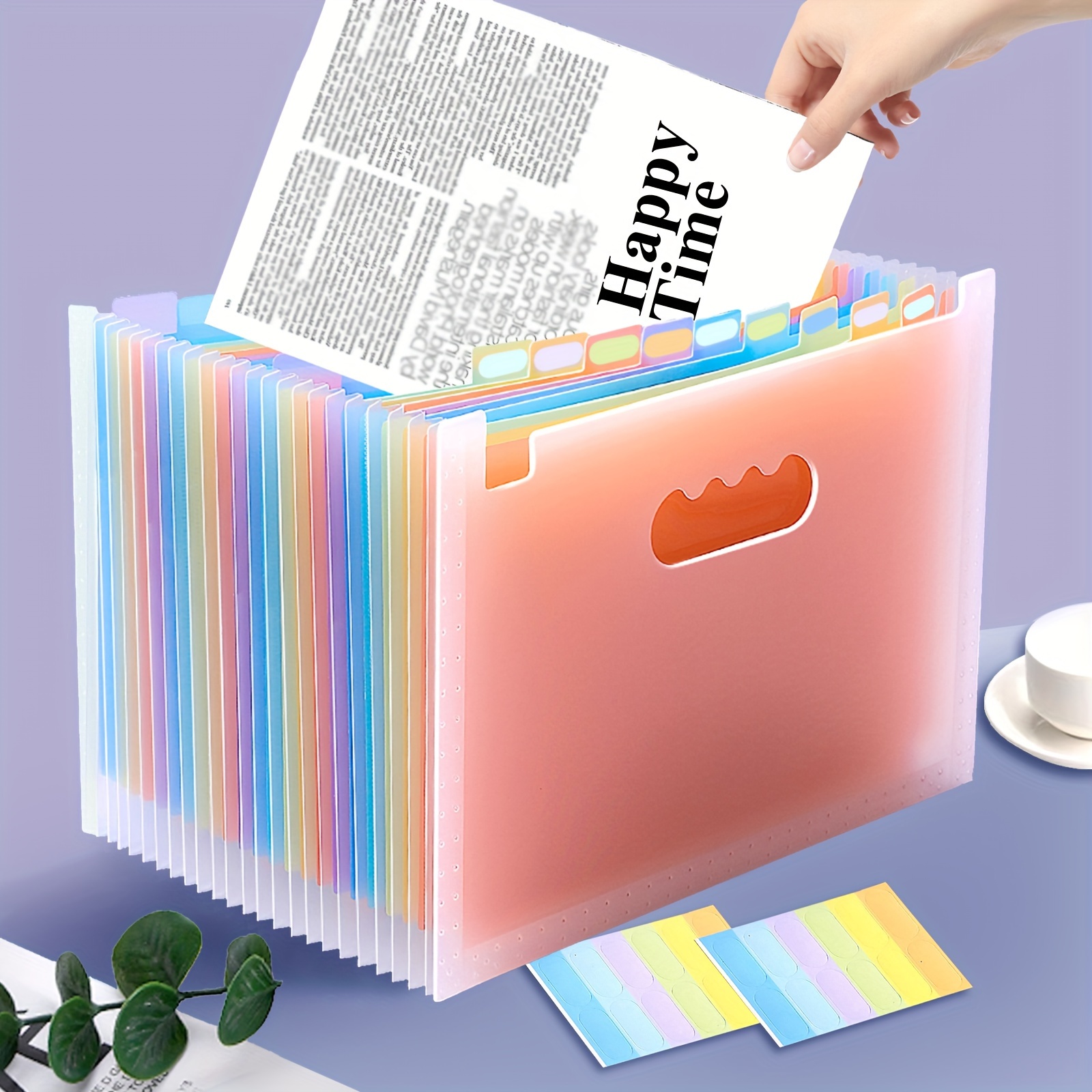 

1pc 25 Layers, A4 Large Capacity Transparent Expandable File Folder, Rainbow Organ Bag, Can Hold 2000 Sheets, Storage Bag, Suitable For Office, Home, School, File Storage Bag, Document Receipt