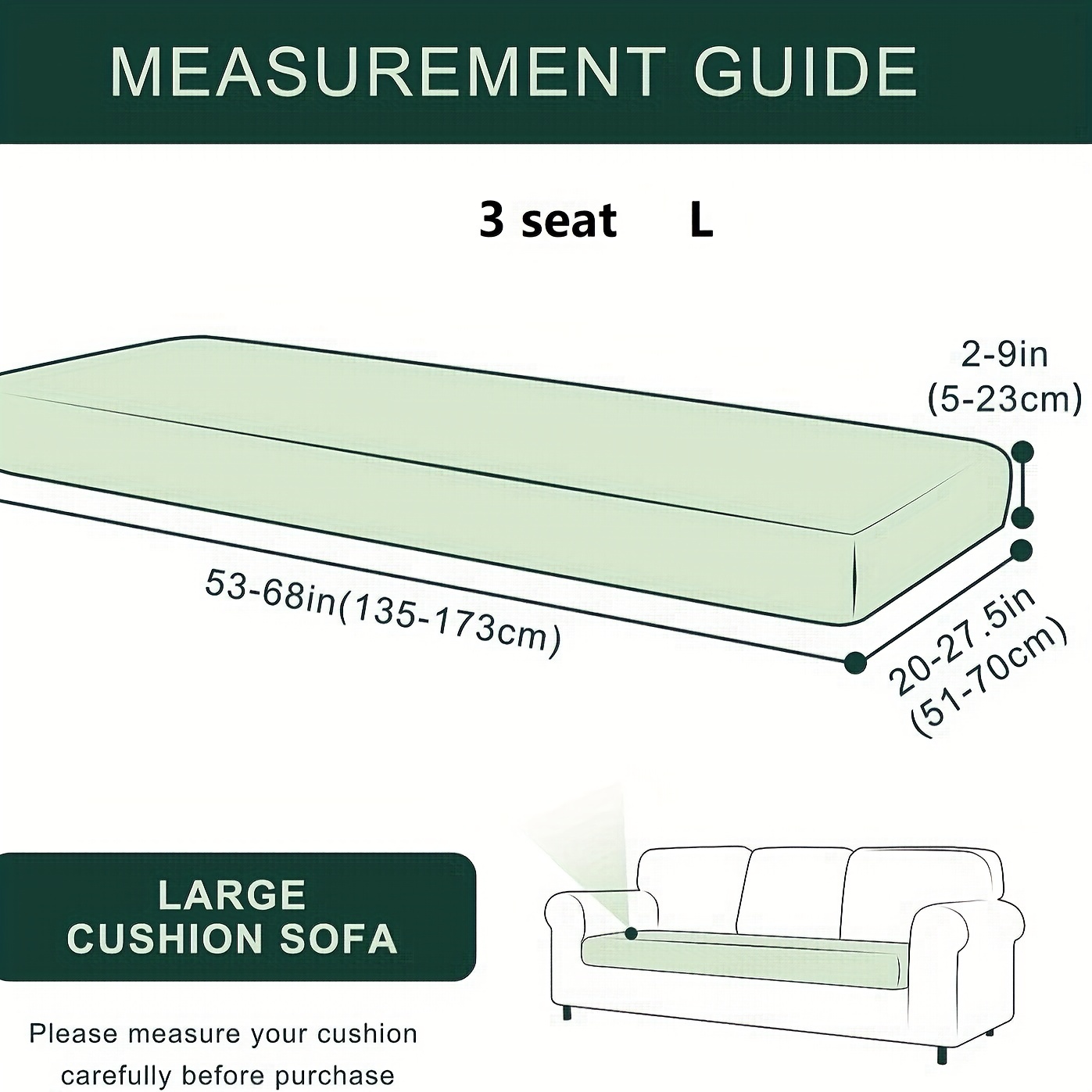 Stretch Couch Cushion Covers, Individual Replacement Sofa Seat