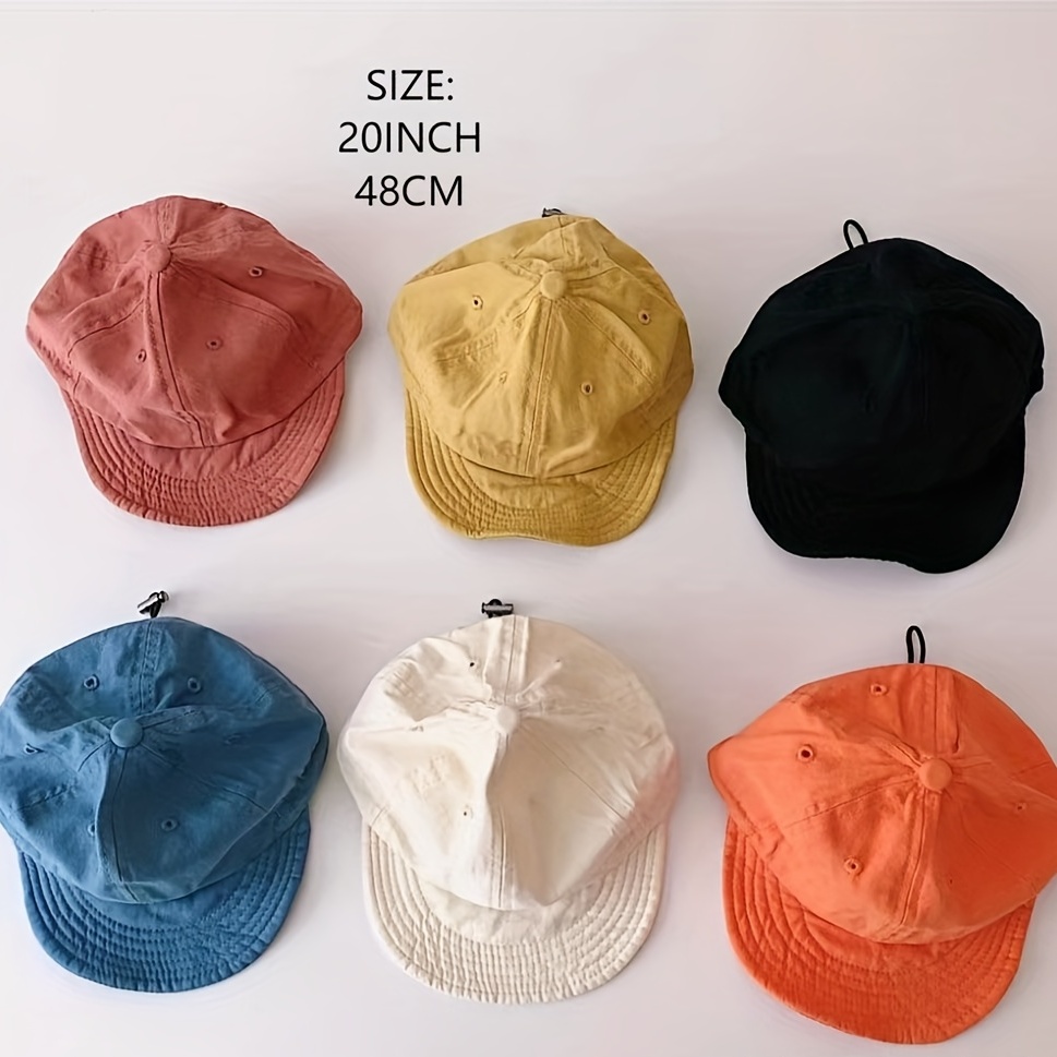 Kids Washed Cap, Casual Soft Brim Cap