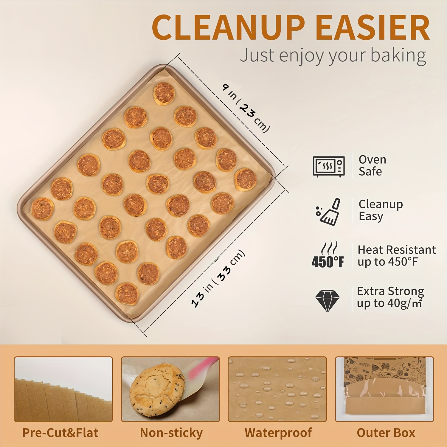 Parchment Paper, Non-stick Precut Baking Parchment, For Baking Grilling Air  Fryer Steaming Bread Cup Cake Cookie And More (unbleached) - Temu