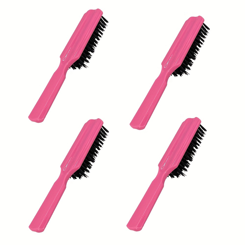 Plastic Black Handle Nylon Bristle Brush Hair Comb Designed - Temu