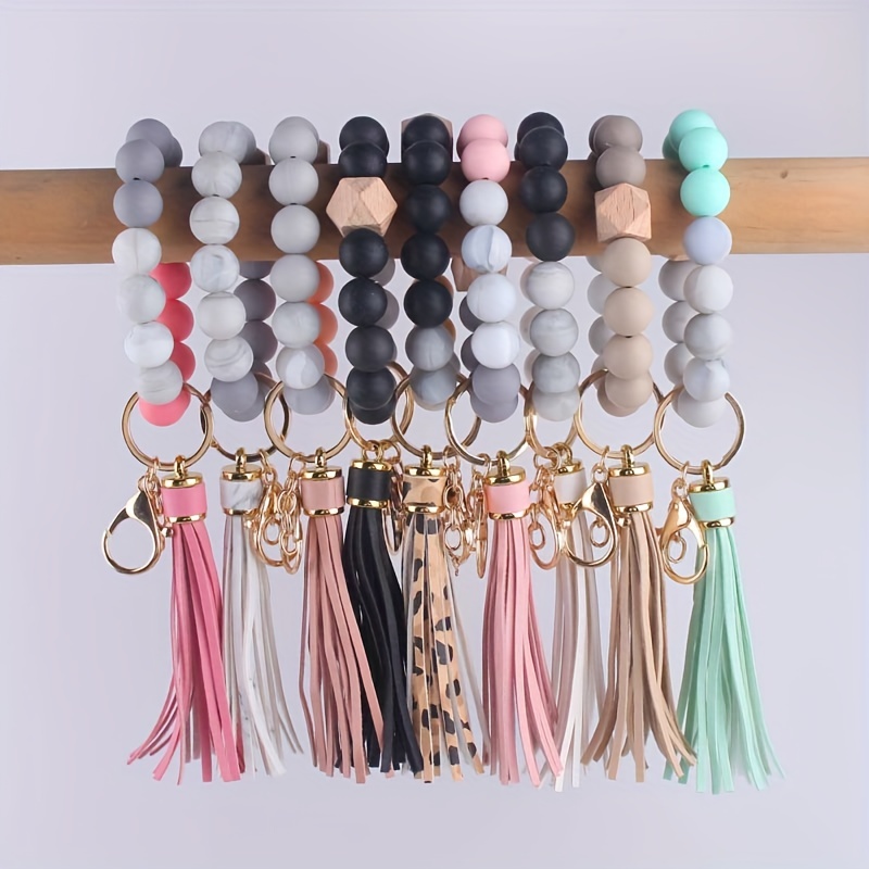 selizo 100Pcs Key Chain Ring with Chain and Tassel Pendants Bulk for  Keychain Crafts Jewelry Making