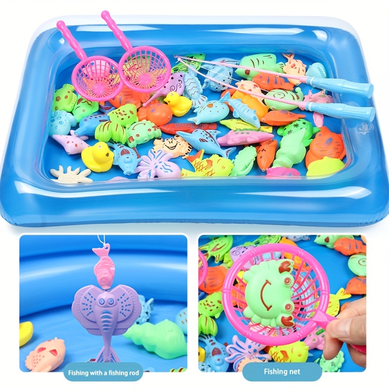 TOY Life Magnetic Fishing Game for Kids with 4 Fishing Pole, Pool Fishing  Games Fish Bath Toy, Water Toys for Kids Age 3-5, Toddlers Pool Toys,  Fishing Toy, Outdoor Fishing Bath Toy