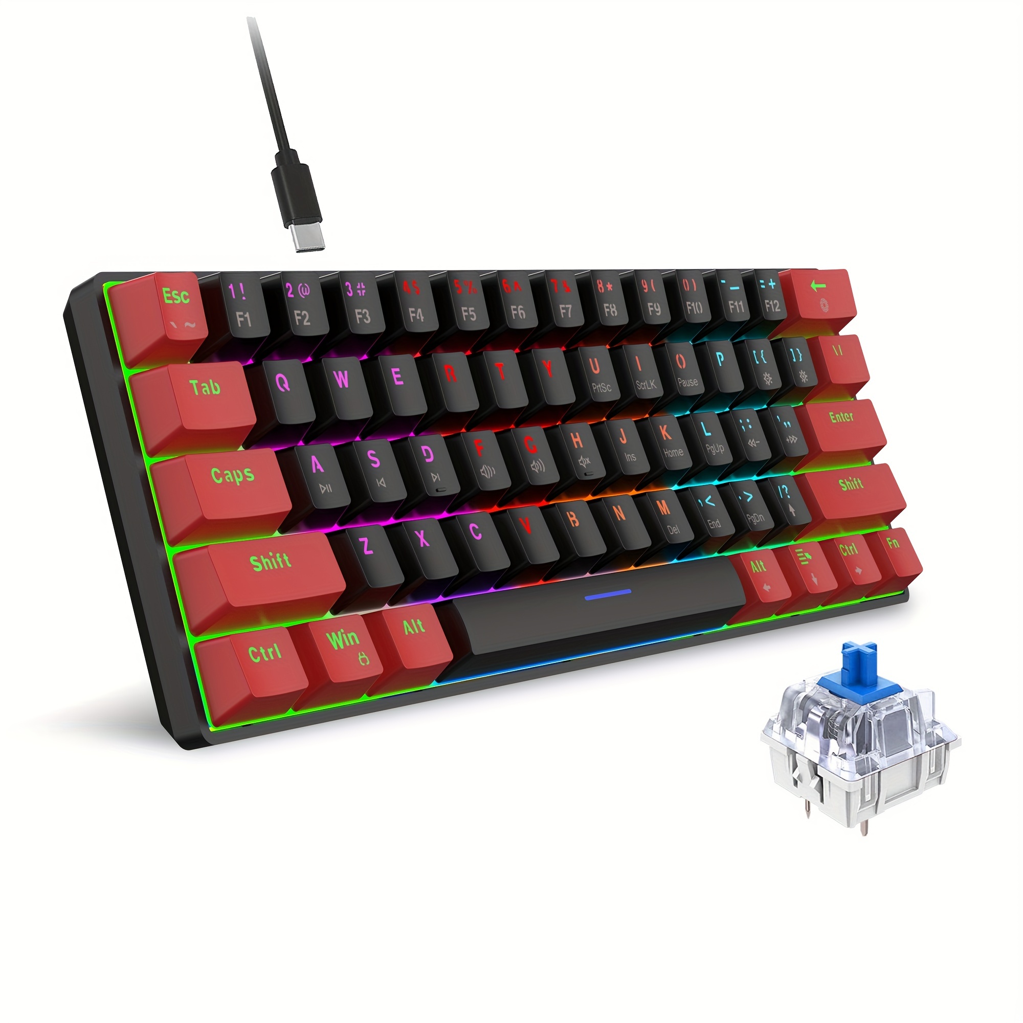 Multi color Mechanical Keyboard Keychain For Men Men's - Temu