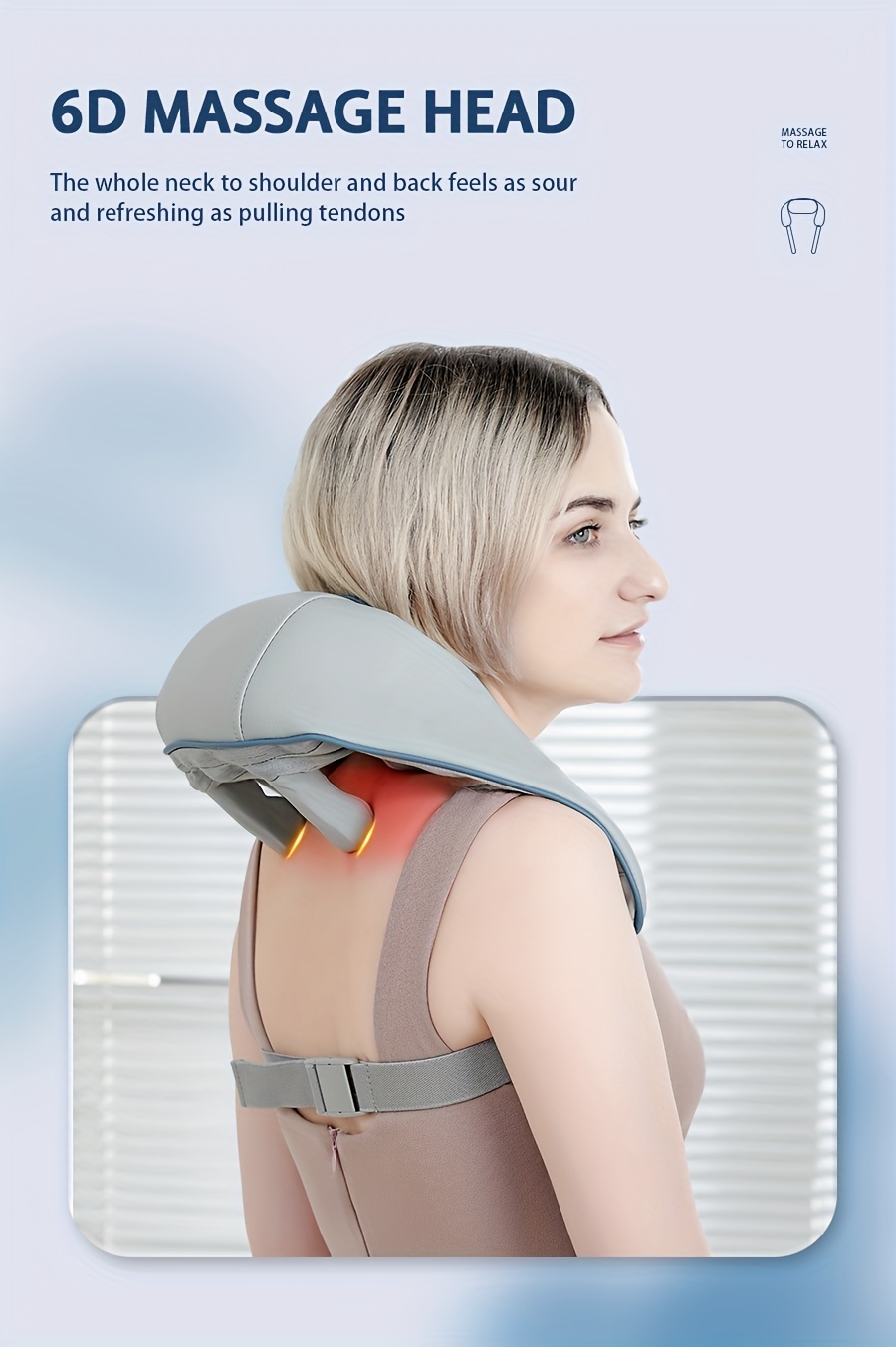  Neck Massager with Heat, Electric Deep Tissue 6D