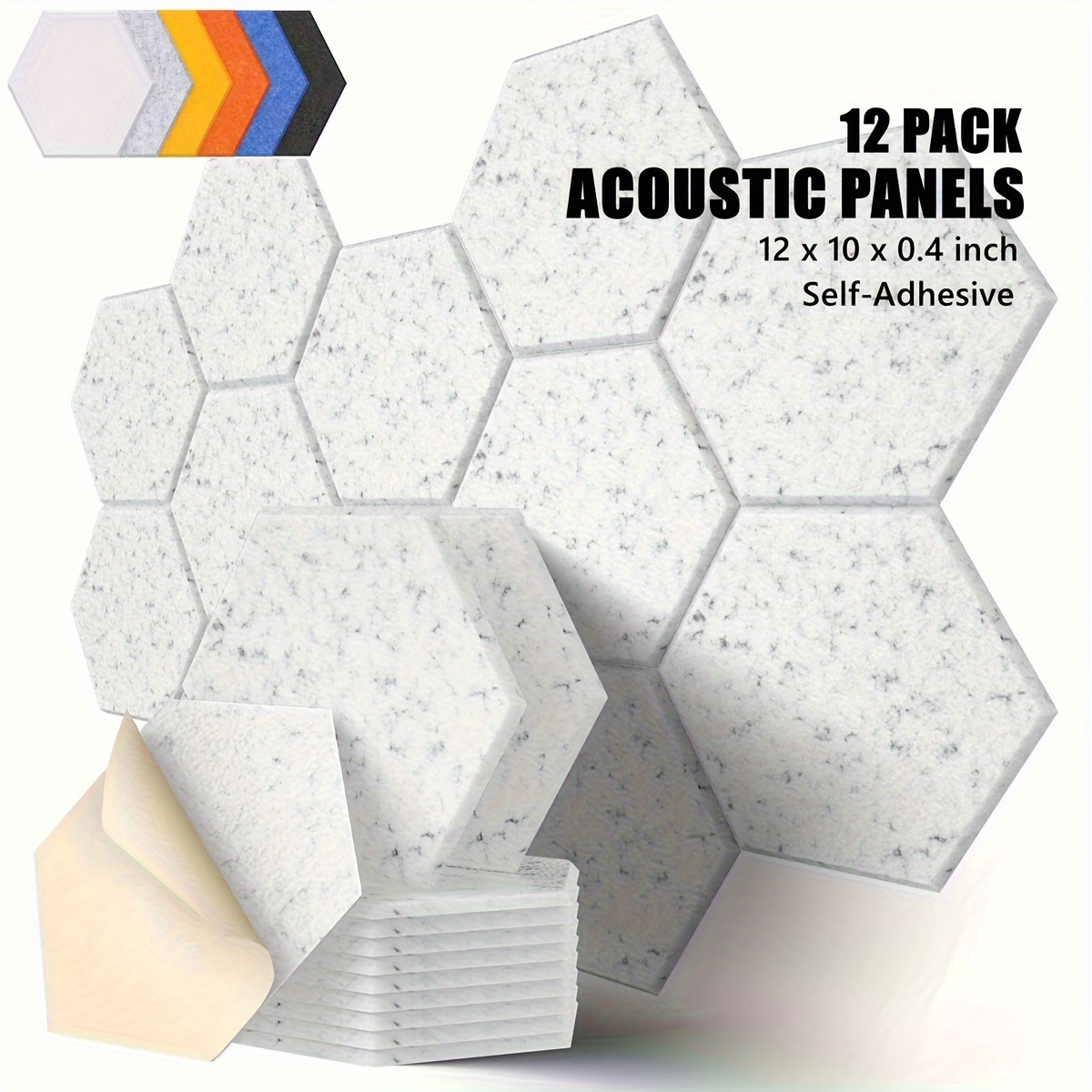12 Pack De Panneaux Acoustiques Hexagonaux, 12 X 10x 0.4inch Pour