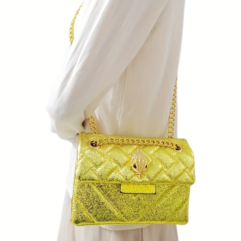 Bolso mujer de hombro dorado