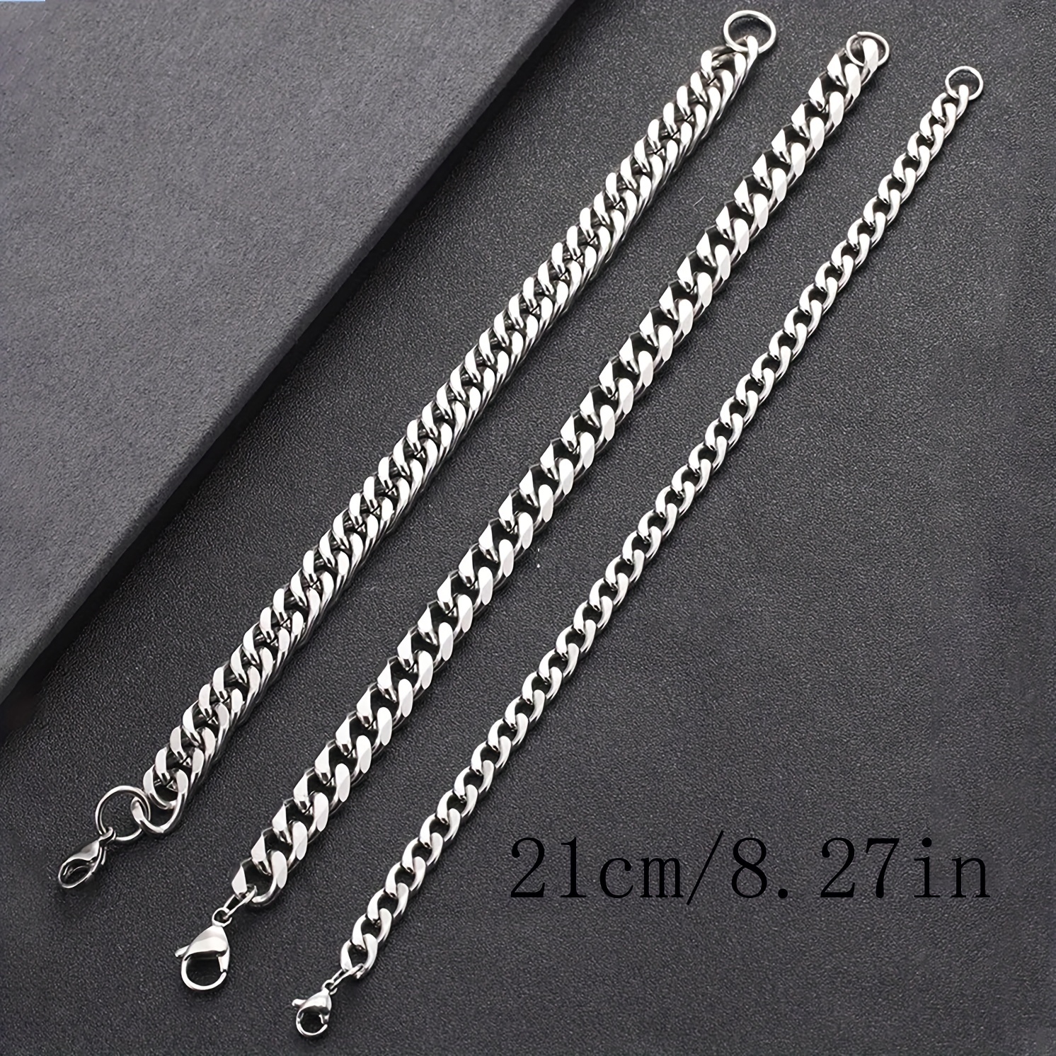Titanium Steel Cuban Chain Bracelet Set for Men