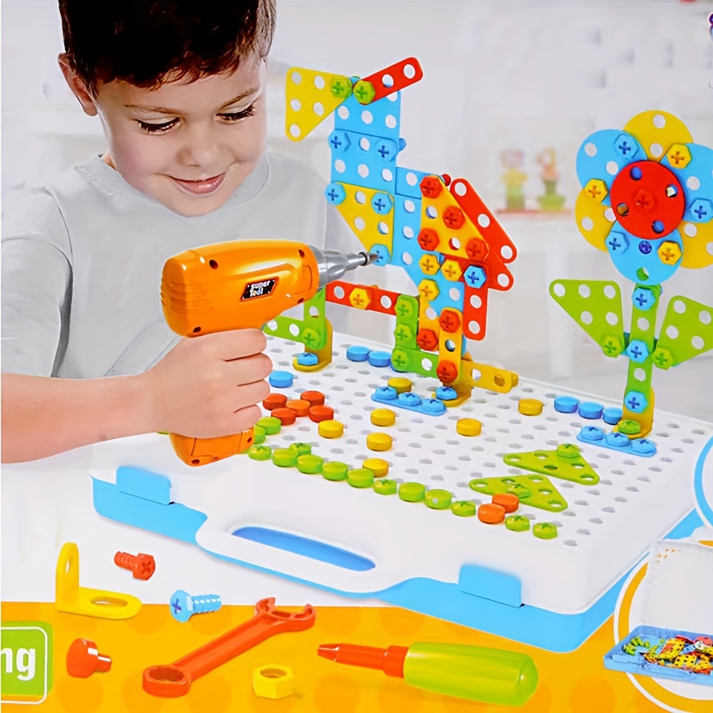 Démontez les jouets de dinosaures pour les enfants 3-5 jouets de dinosaures  avec perceuse électrique bricolage construction tige d’apprentissage Toy_x