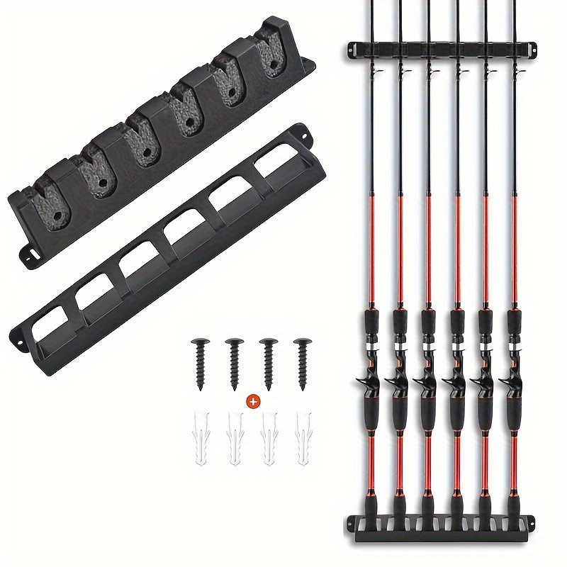 1pc Fishing Rod Holder, Wall-Mounted Vertical/Horizontal Storage Rack For 6  Rods, Great Fishing Pole Holder For Garage