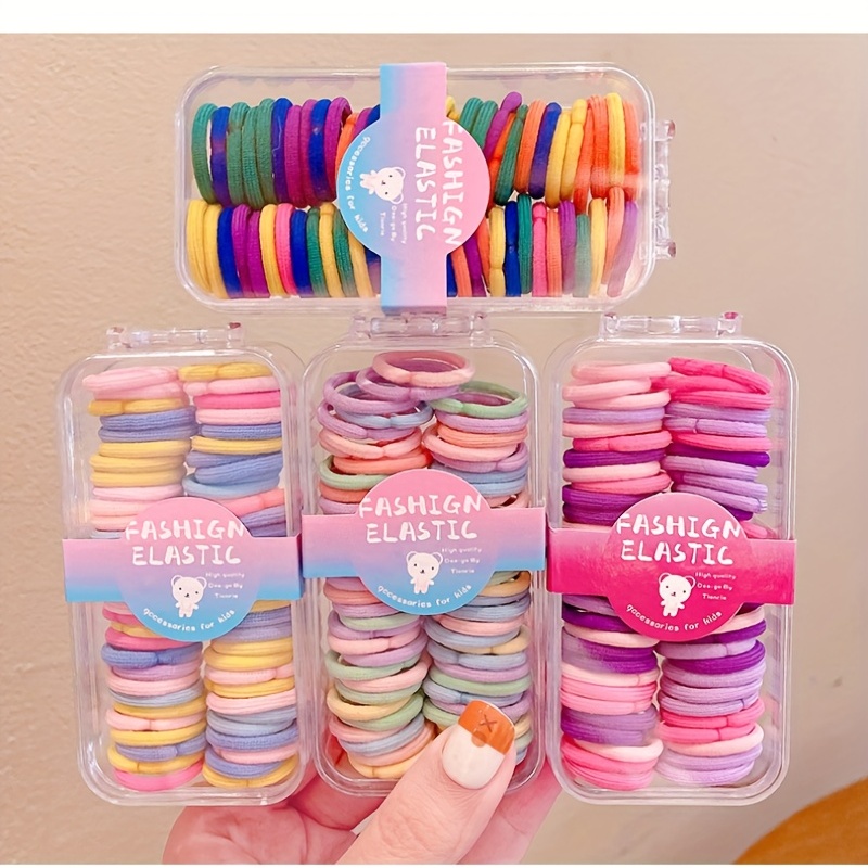Colorful Small Hair Elastics Ties Stretchy Rubber Bands Ponytail Holder