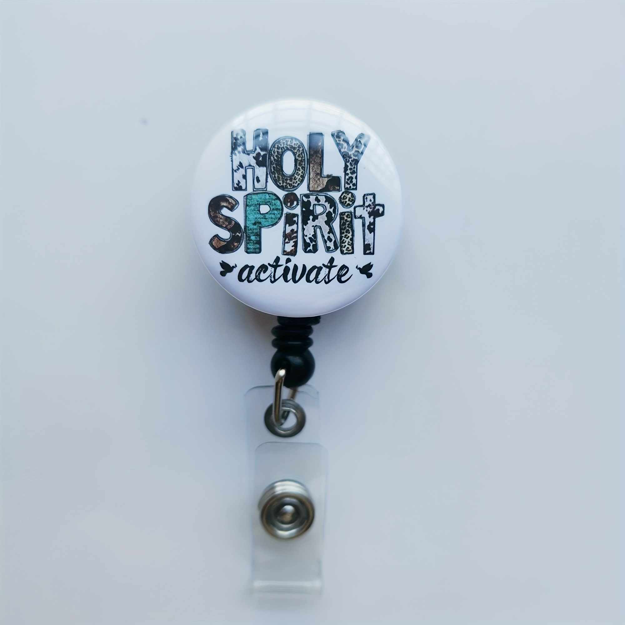 Badge Reels Retractable With Metal Clip Funny Sarcastic Motivational Holy Spirit Activate Badge Holder Nurse Teacher Student Work Office Name ID